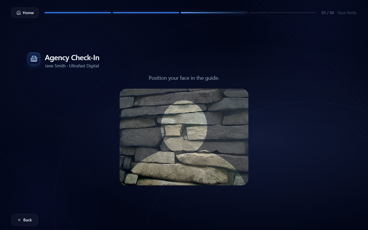 Agency worker face verification on the CheckSync terminal