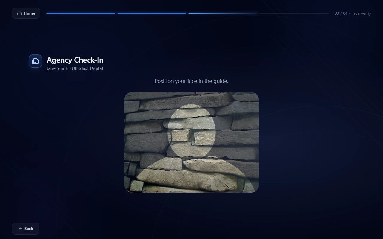 Agency worker face verification on the CheckSync terminal